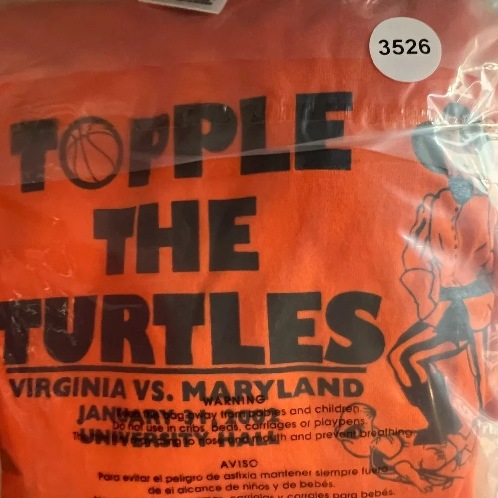 Vintage Y2k TOPPLE THE TURTLES‎ VA vs MD T Shirt Men's XL Orange Delta READ